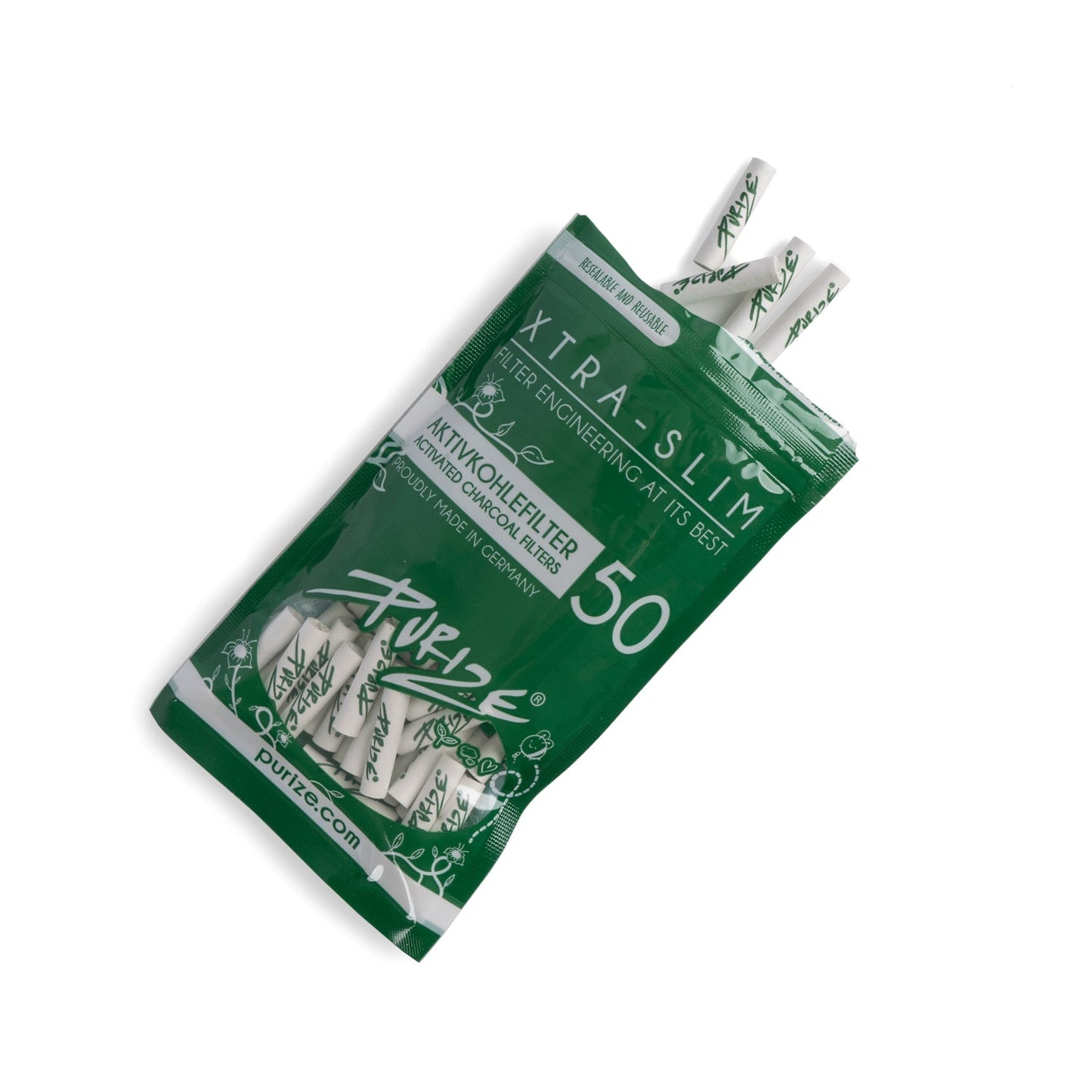 Purize - Aktivkohlefilter Xtra Slim 50 Stk. - THE HERBALIST